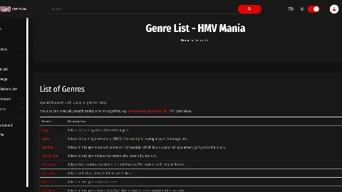 HMV Mania 사이트 화면 5